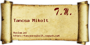 Tancsa Mikolt névjegykártya